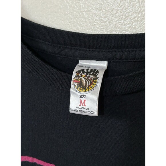 Vintage Y2K ED HARDY Bulldog w/crown T-shirt Size Med 2000’s Christian Audigier - Picture 3 of 4